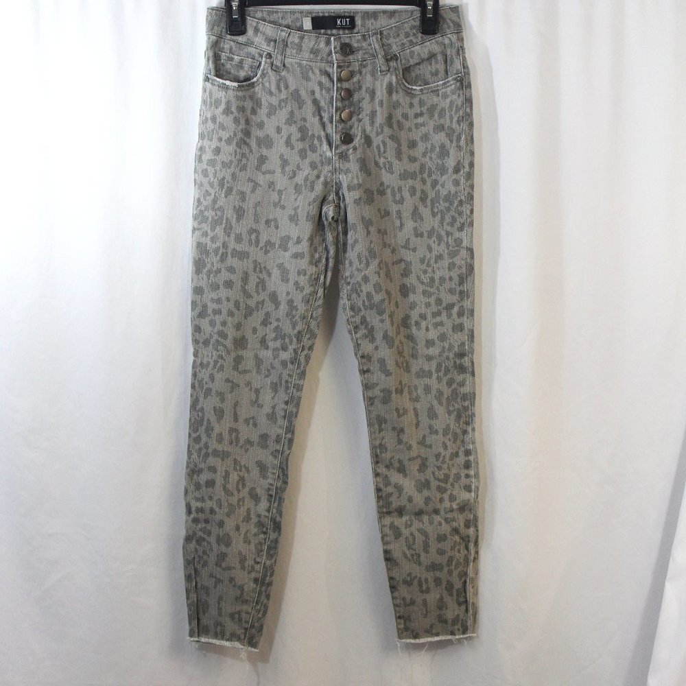 Kut‎ from the Kloth Grey Connie Animal Print Skinny Jeans
